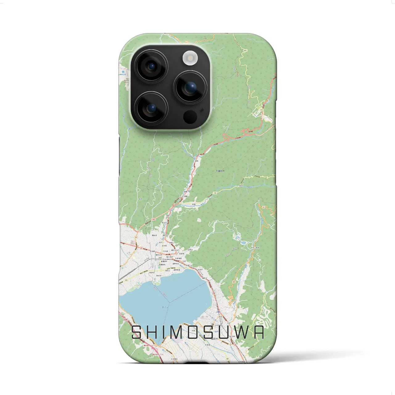 【下諏訪(長野県)】地図柄iPhoneケース(バックカバータイプ)