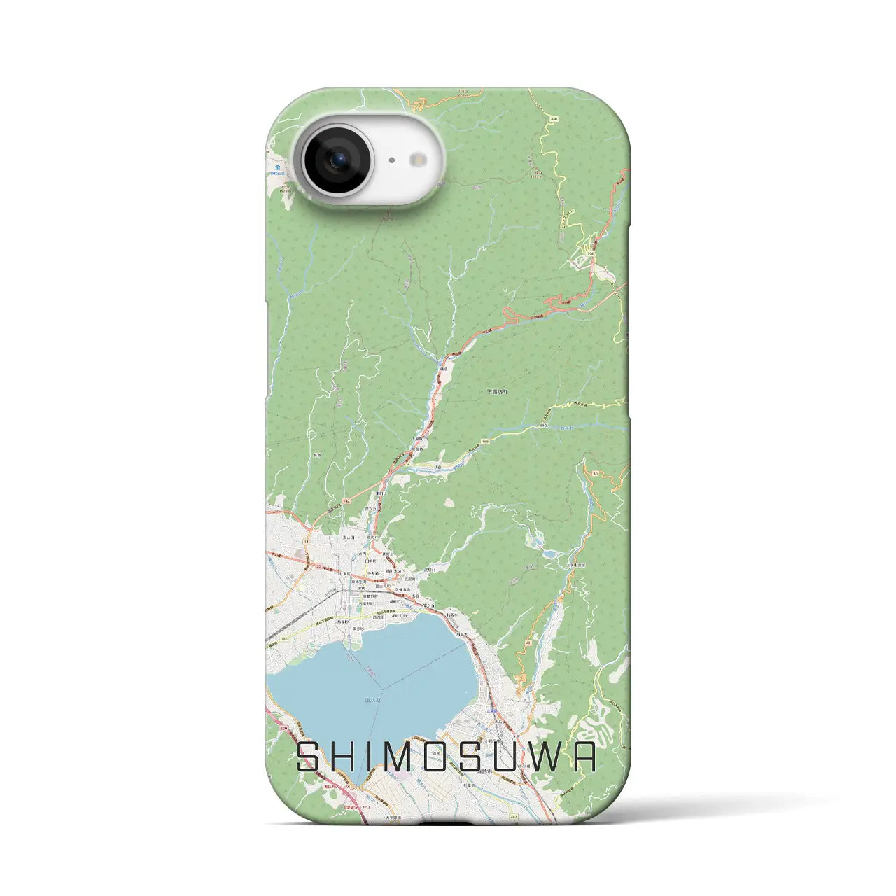 【下諏訪(長野県)】地図柄iPhoneケース(バックカバータイプ)
