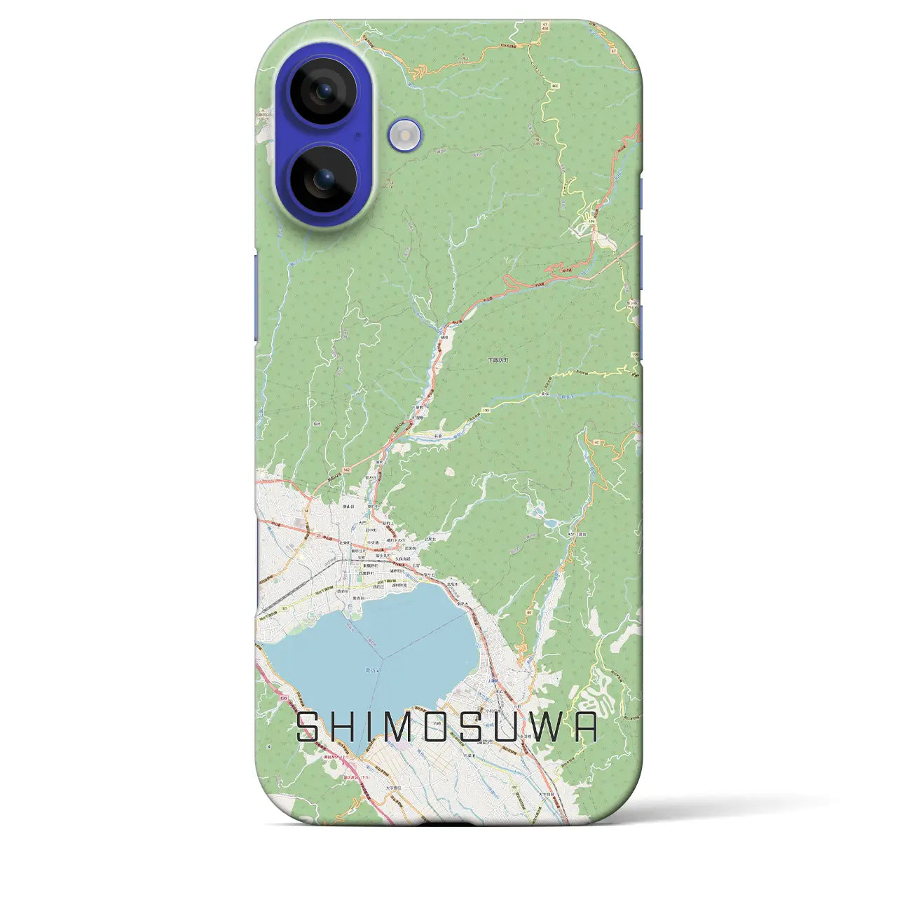 【下諏訪(長野県)】地図柄iPhoneケース(バックカバータイプ)ナチュラル・iPhone 16 Pro Max 用