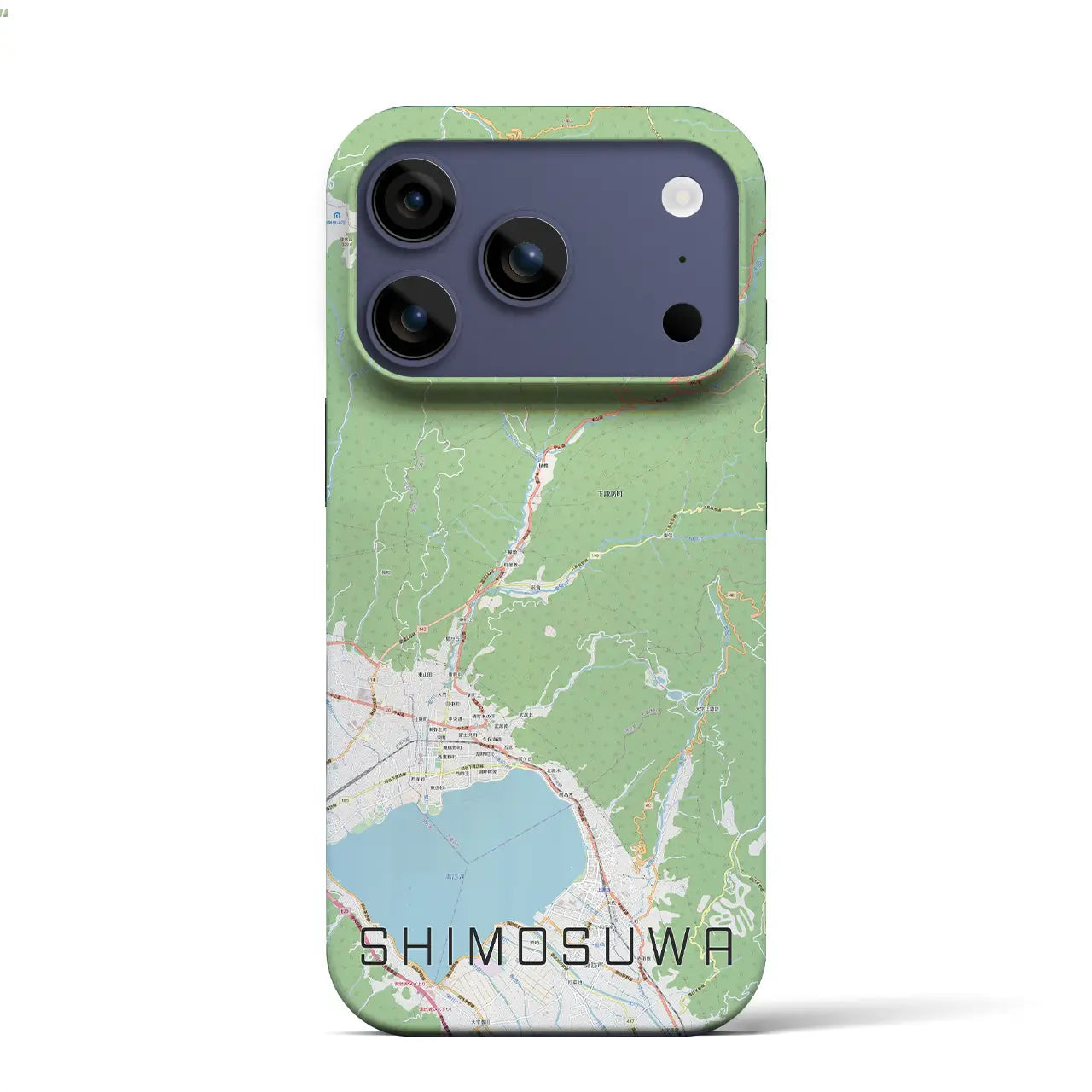 【下諏訪(長野県)】地図柄iPhoneケース(バックカバータイプ)