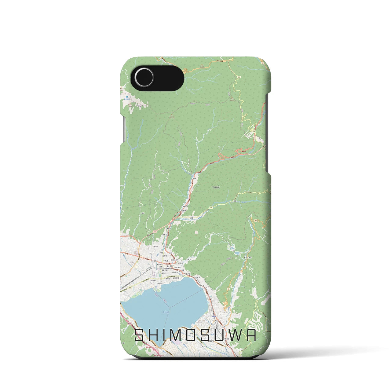 【下諏訪(長野県)】地図柄iPhoneケース(バックカバータイプ)