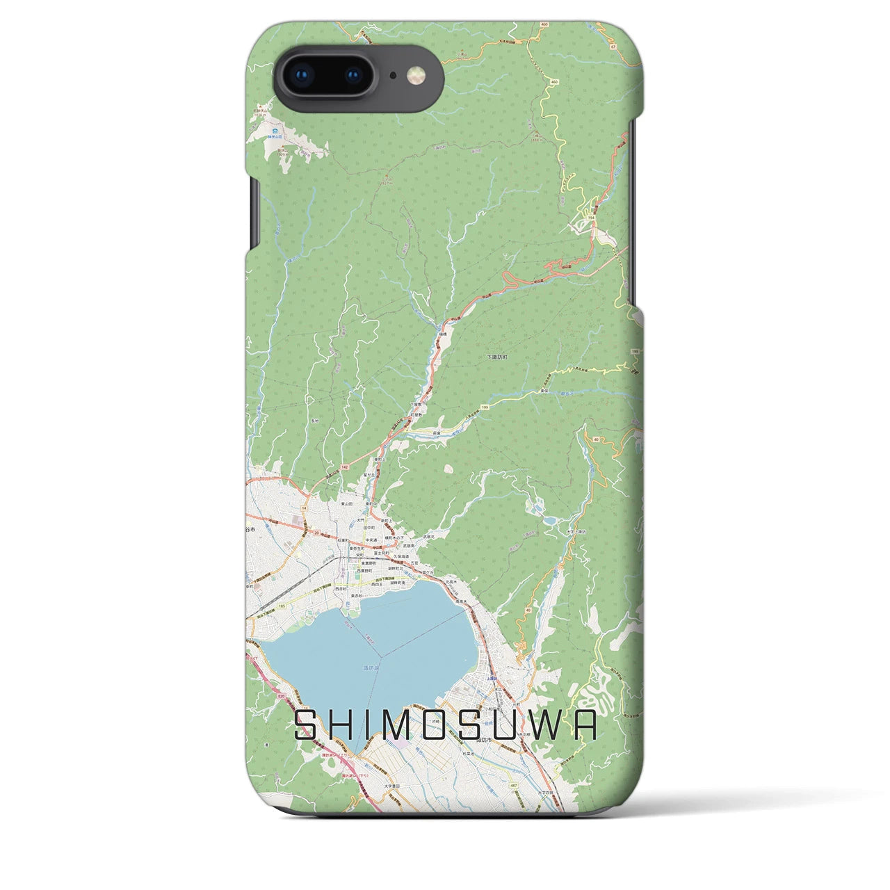 【下諏訪(長野県)】地図柄iPhoneケース(バックカバータイプ)