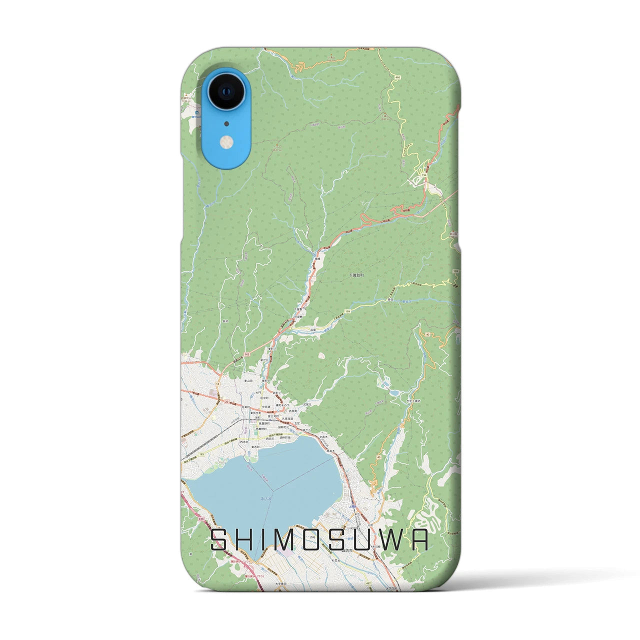 【下諏訪(長野県)】地図柄iPhoneケース(バックカバータイプ)