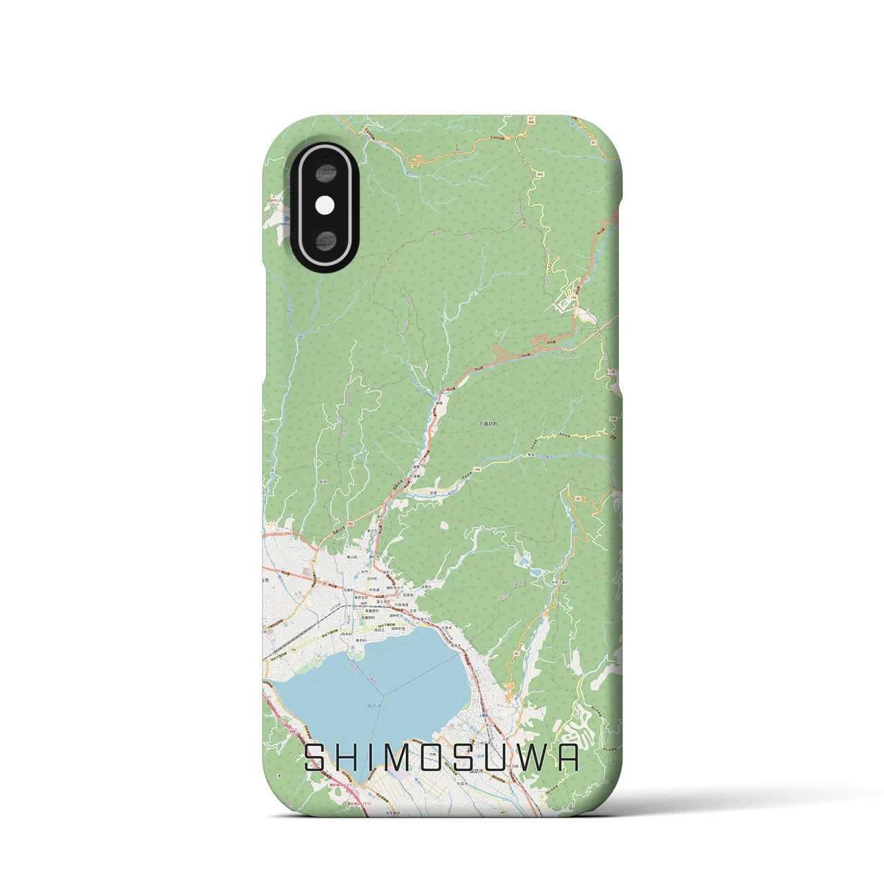 【下諏訪(長野県)】地図柄iPhoneケース(バックカバータイプ)