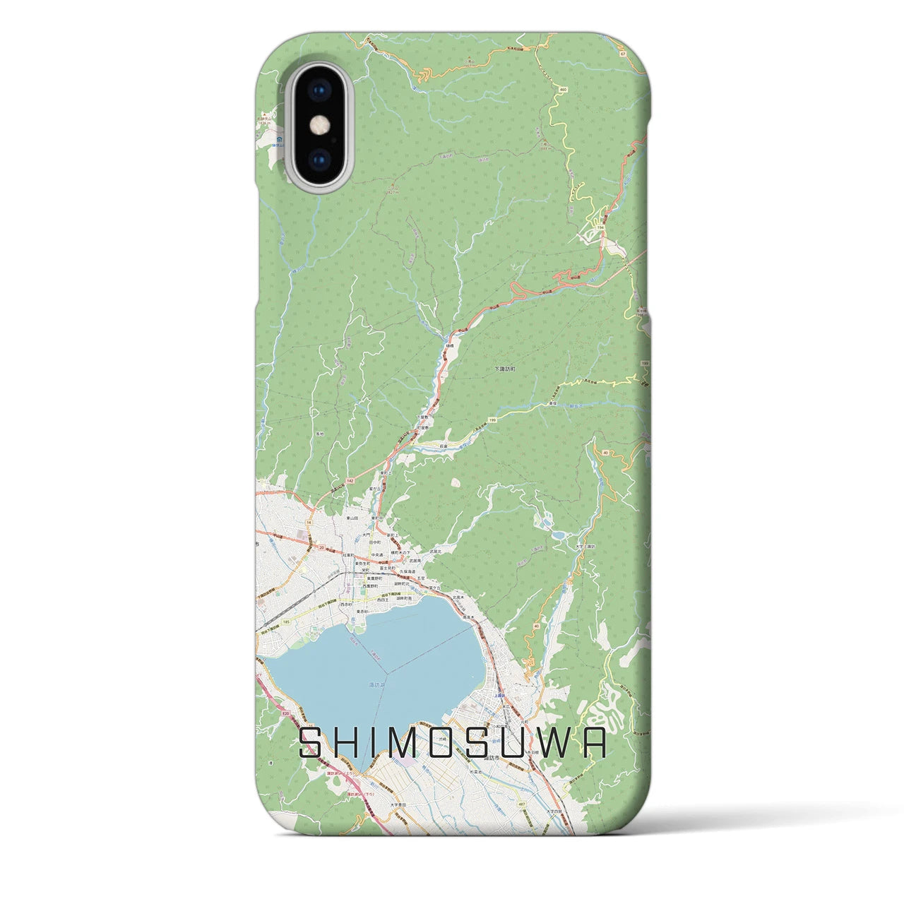 【下諏訪(長野県)】地図柄iPhoneケース(バックカバータイプ)