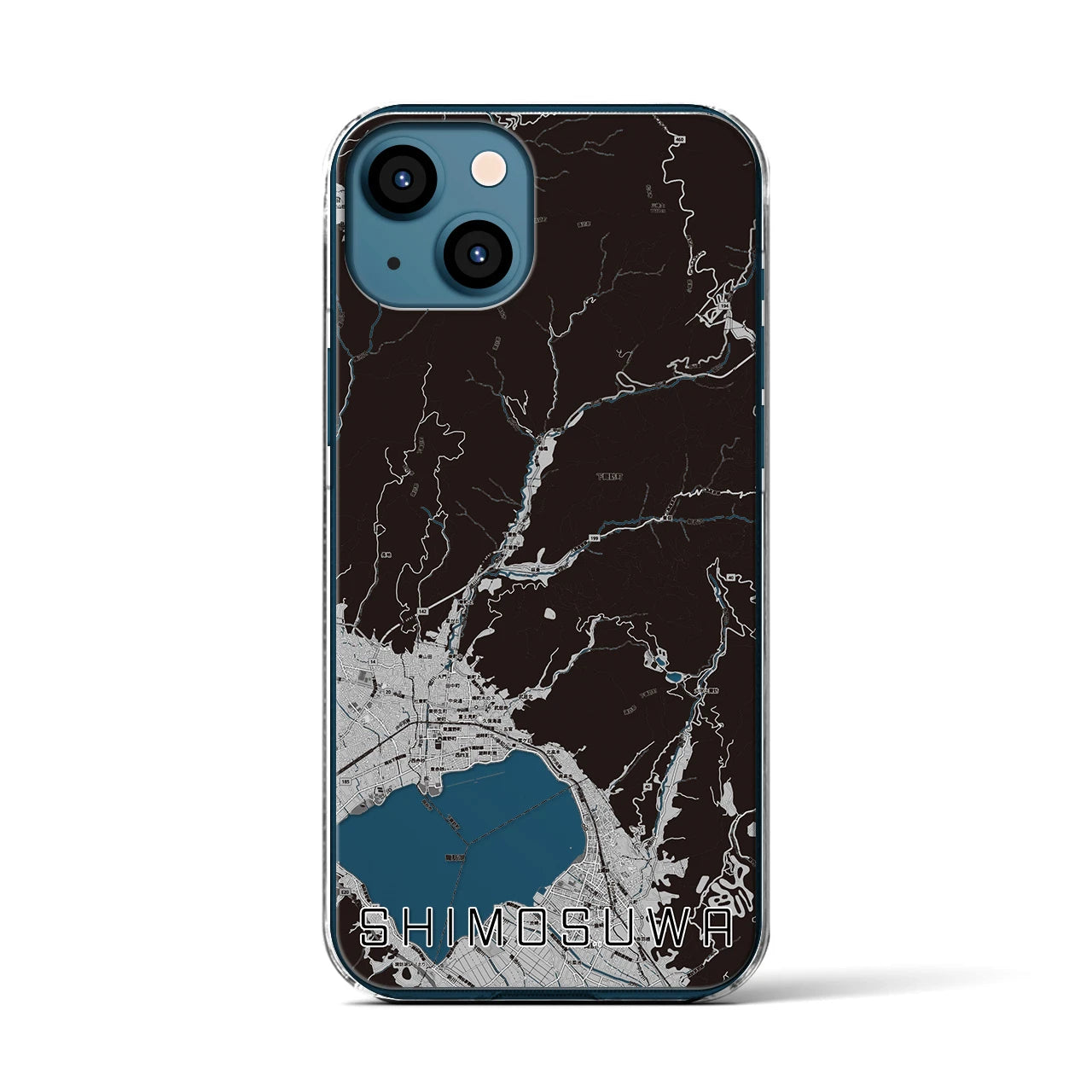 【下諏訪(長野県)】地図柄iPhoneケース(クリアタイプ)