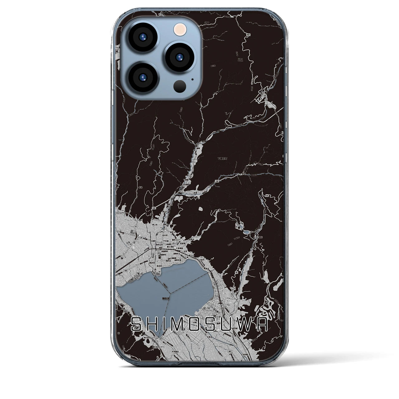 【下諏訪(長野県)】地図柄iPhoneケース(クリアタイプ)