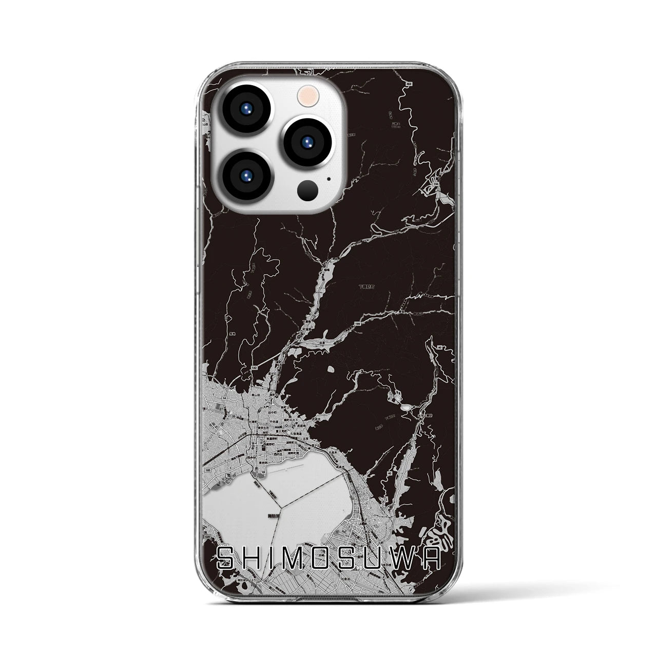 【下諏訪(長野県)】地図柄iPhoneケース(クリアタイプ)