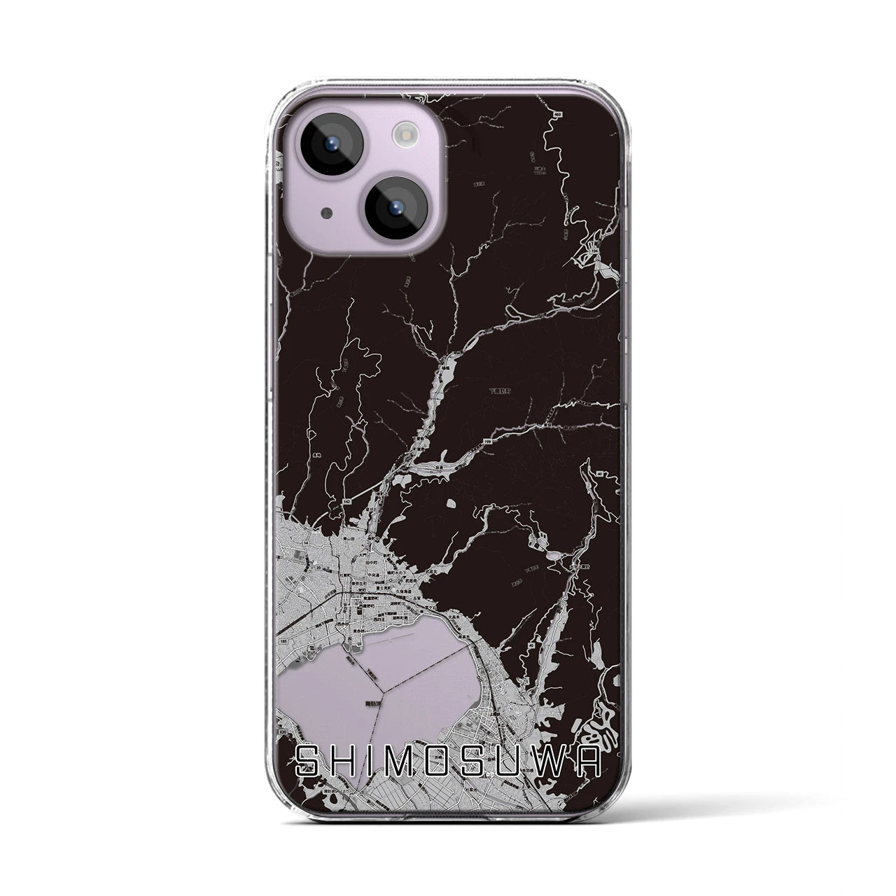 【下諏訪(長野県)】地図柄iPhoneケース(クリアタイプ)