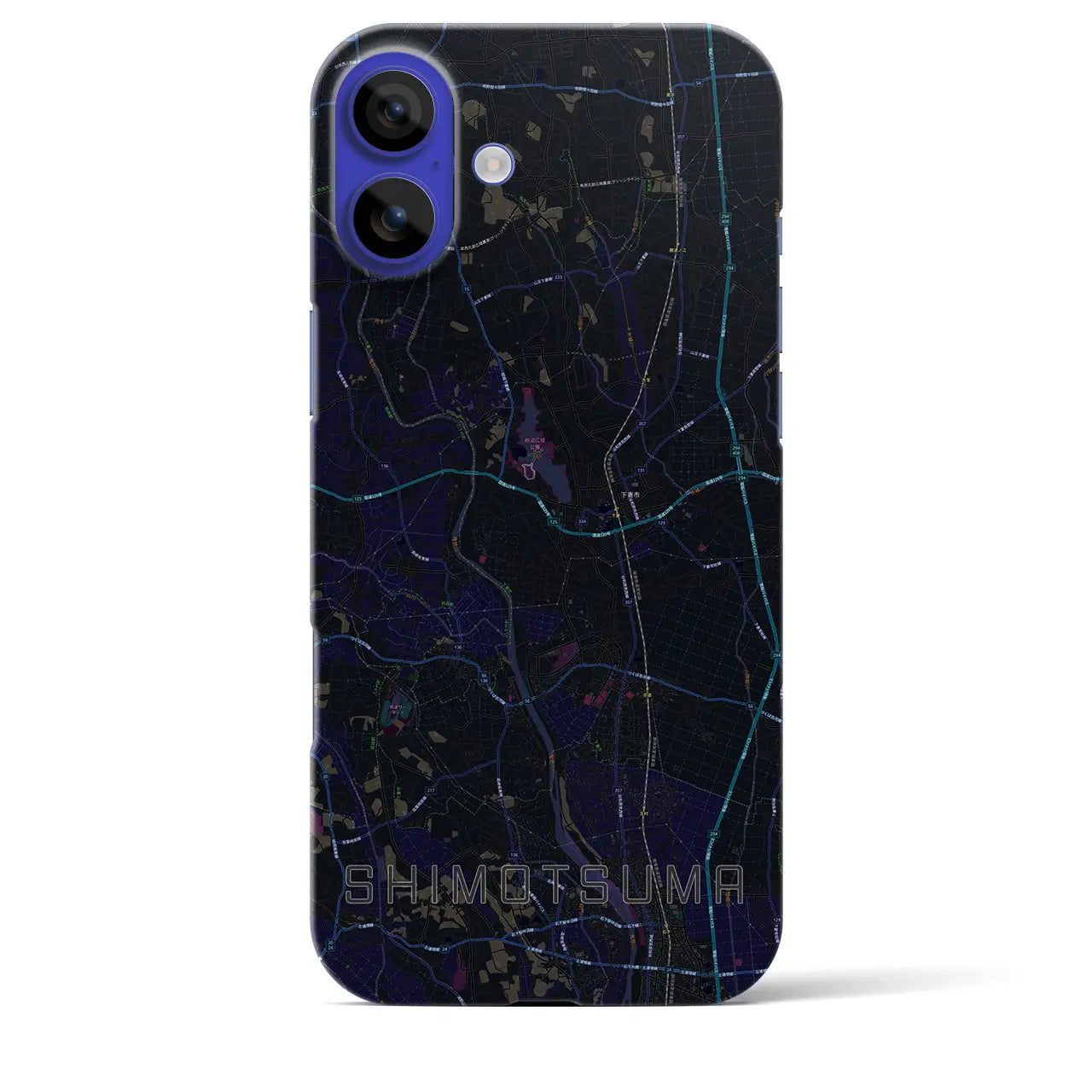 【下妻(茨城県)】地図柄iPhoneケース(バックカバータイプ)