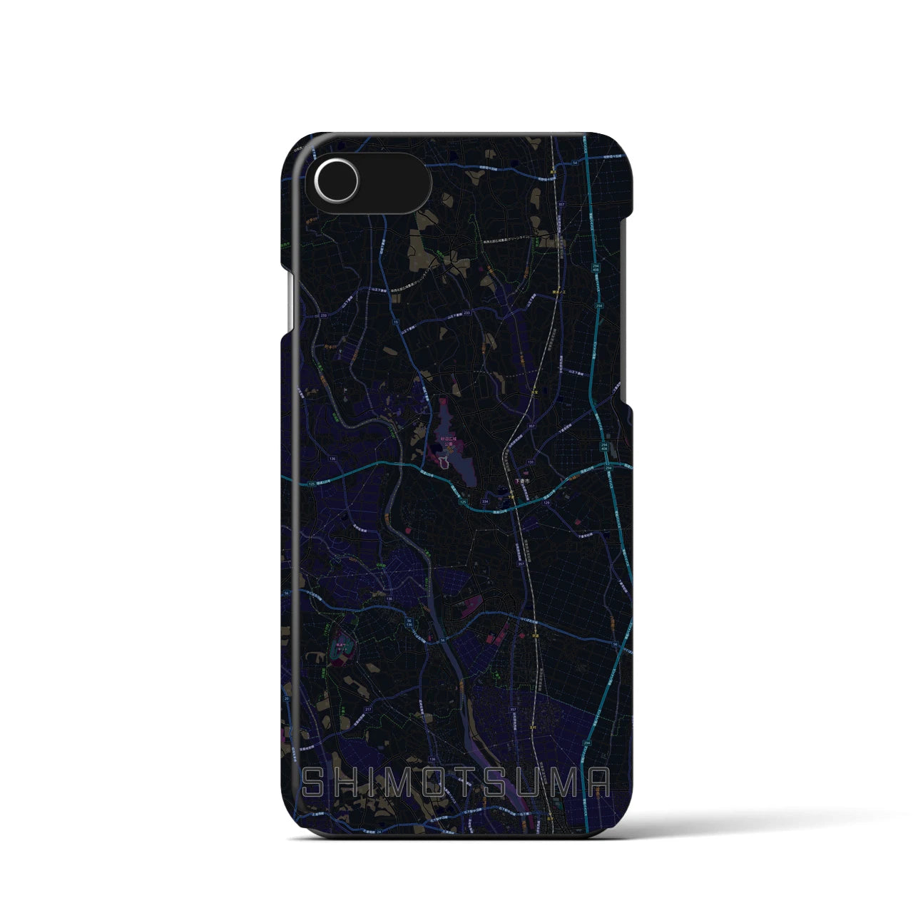 【下妻(茨城県)】地図柄iPhoneケース(バックカバータイプ)