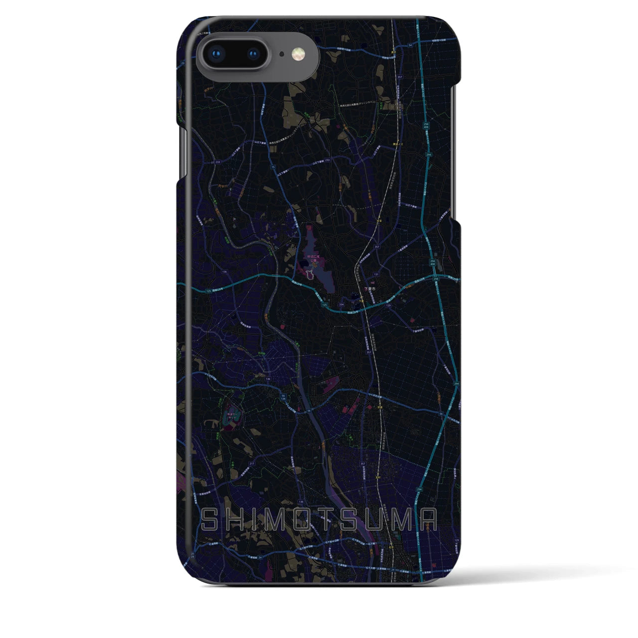 【下妻(茨城県)】地図柄iPhoneケース(バックカバータイプ)
