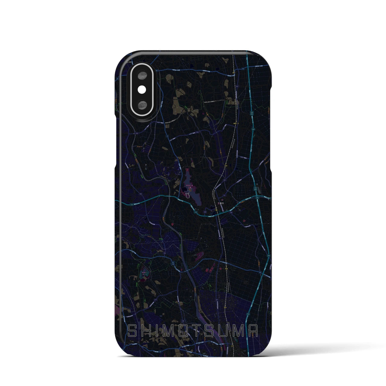 【下妻(茨城県)】地図柄iPhoneケース(バックカバータイプ)