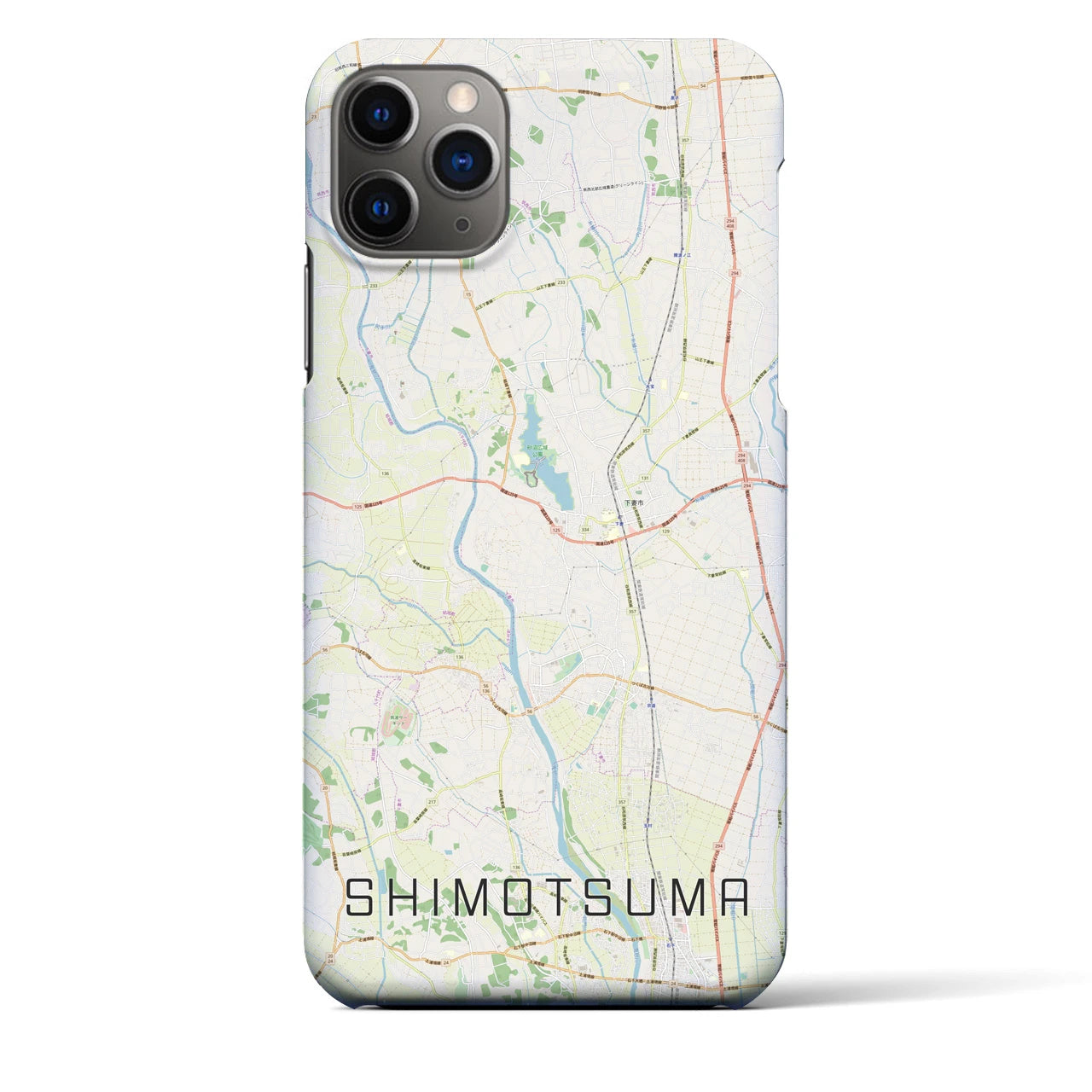 【下妻(茨城県)】地図柄iPhoneケース(バックカバータイプ)