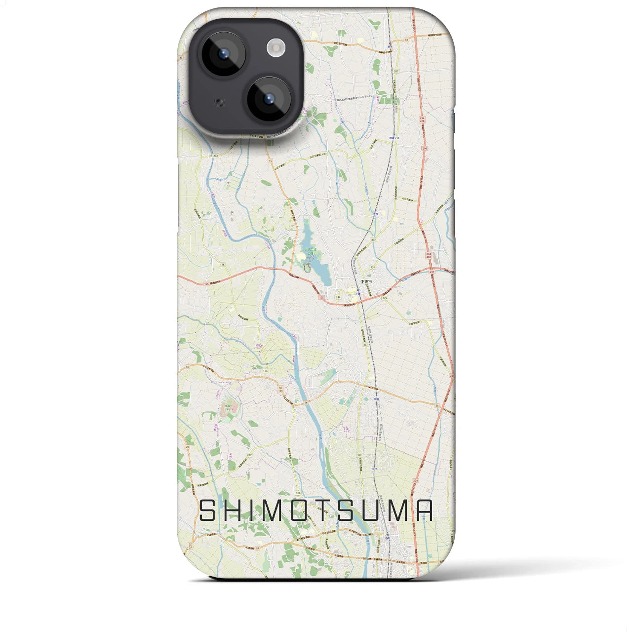 【下妻(茨城県)】地図柄iPhoneケース(バックカバータイプ)