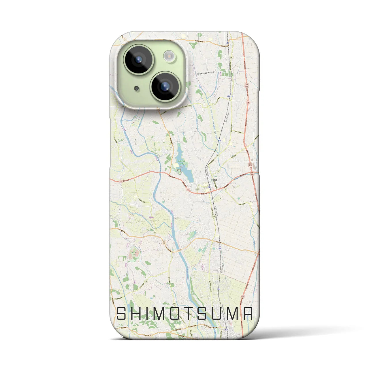 【下妻(茨城県)】地図柄iPhoneケース(バックカバータイプ)