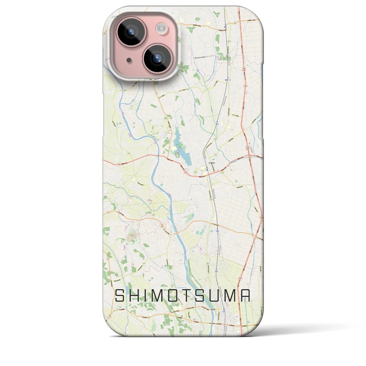 【下妻(茨城県)】地図柄iPhoneケース(バックカバータイプ)
