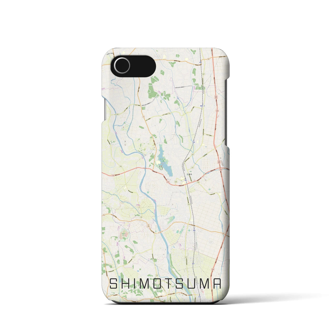 【下妻(茨城県)】地図柄iPhoneケース(バックカバータイプ)