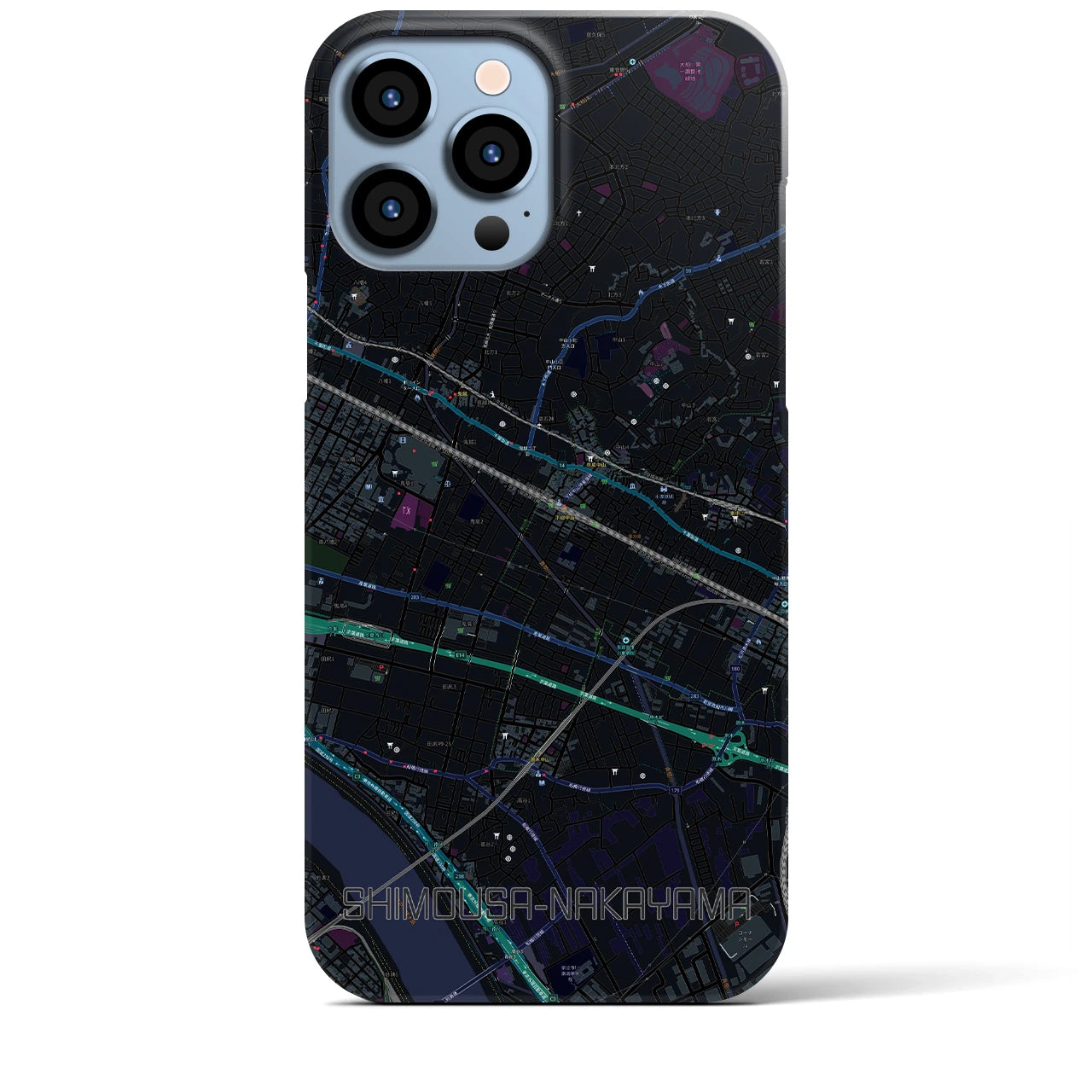 【下総中山(千葉県)】地図柄iPhoneケース(バックカバータイプ)