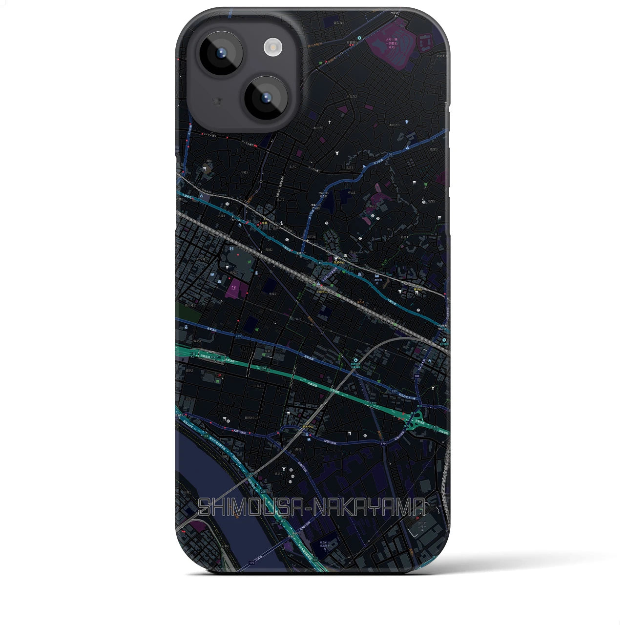 【下総中山(千葉県)】地図柄iPhoneケース(バックカバータイプ)