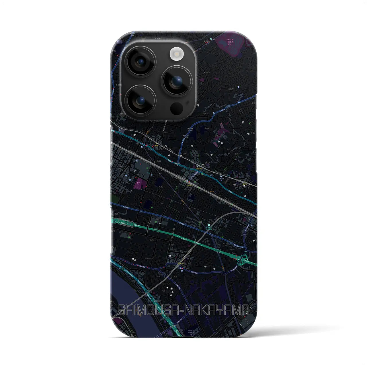 【下総中山(千葉県)】地図柄iPhoneケース(バックカバータイプ)