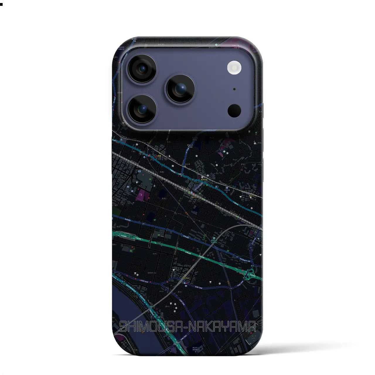 【下総中山(千葉県)】地図柄iPhoneケース(バックカバータイプ)