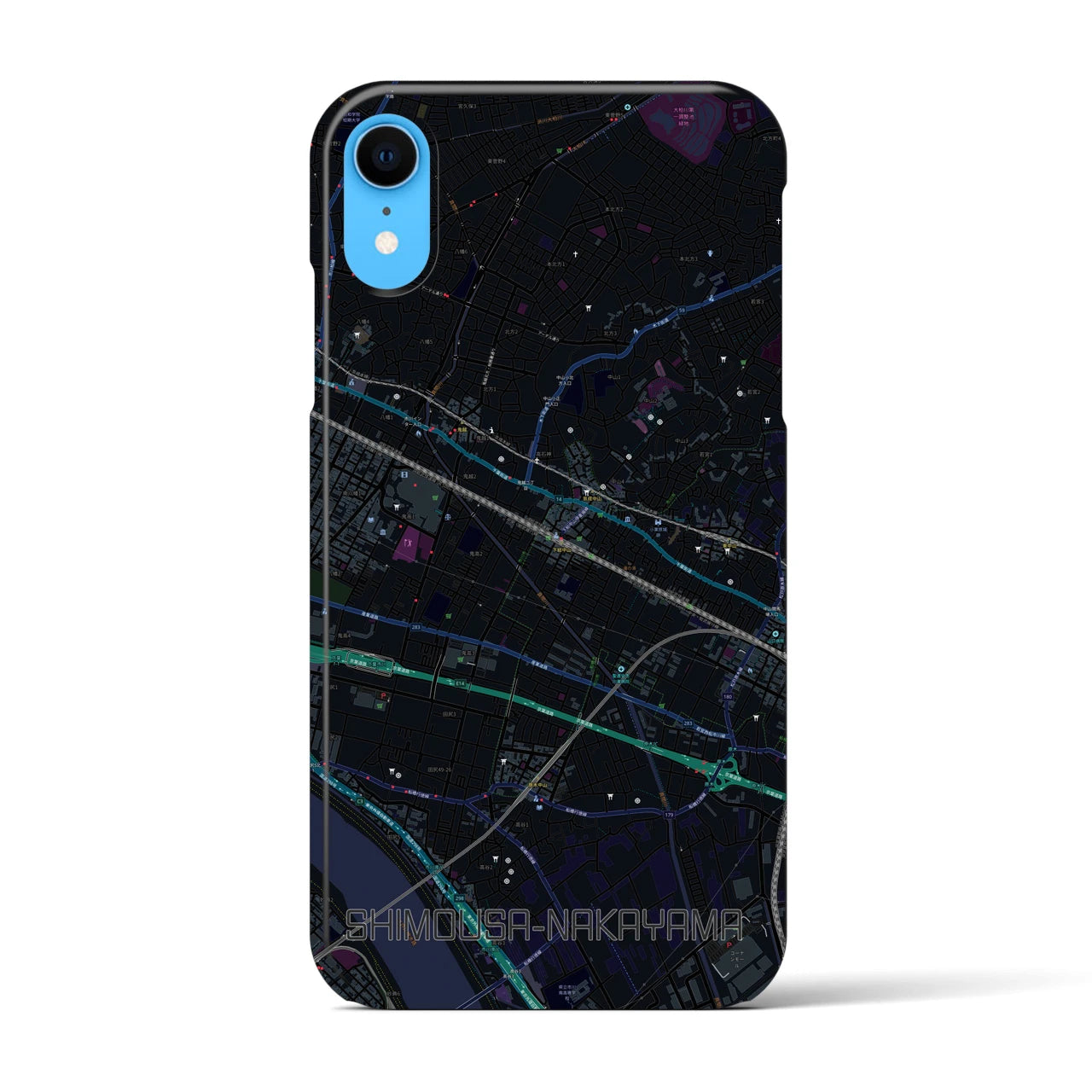 【下総中山(千葉県)】地図柄iPhoneケース(バックカバータイプ)