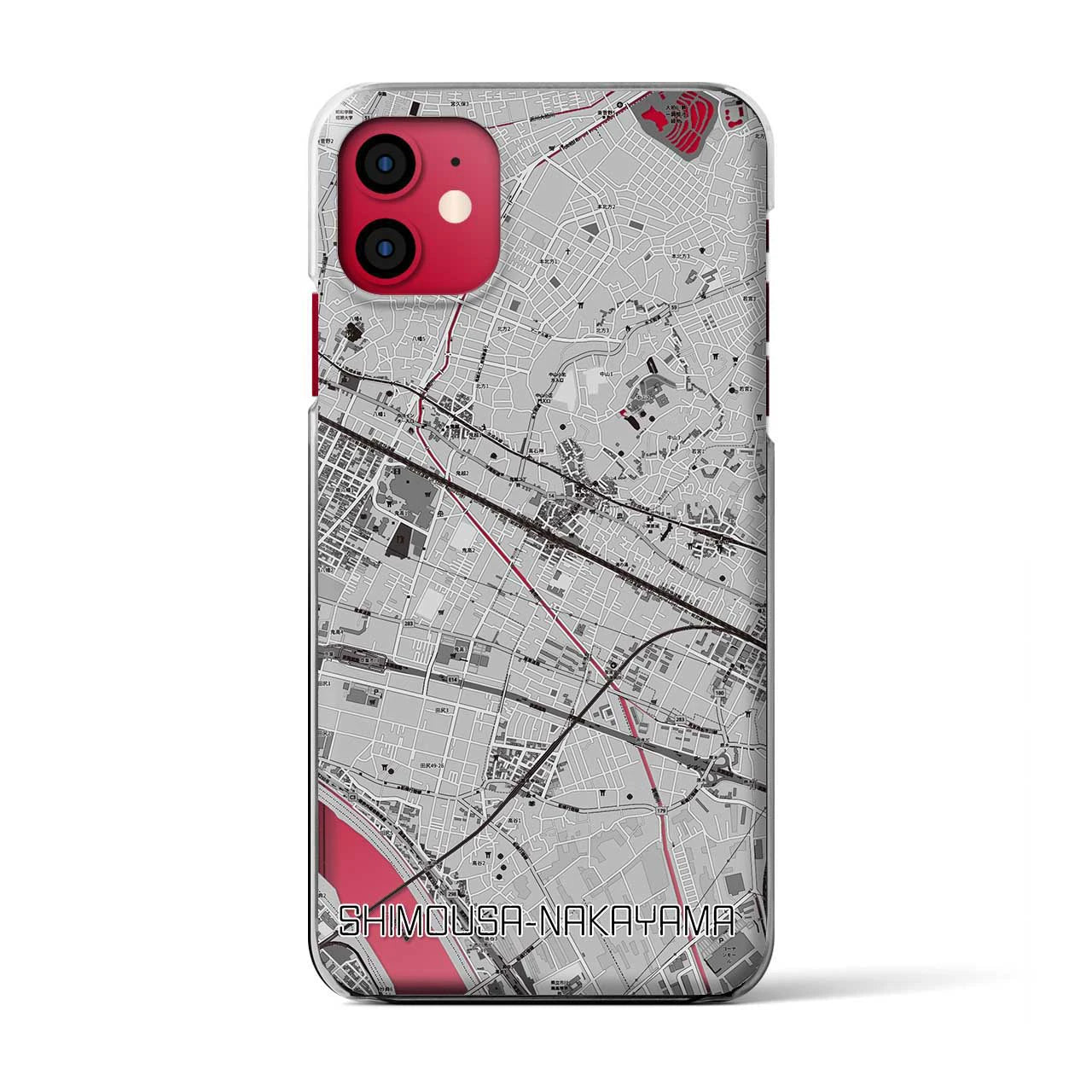 【下総中山(千葉県)】地図柄iPhoneケース(クリアタイプ)