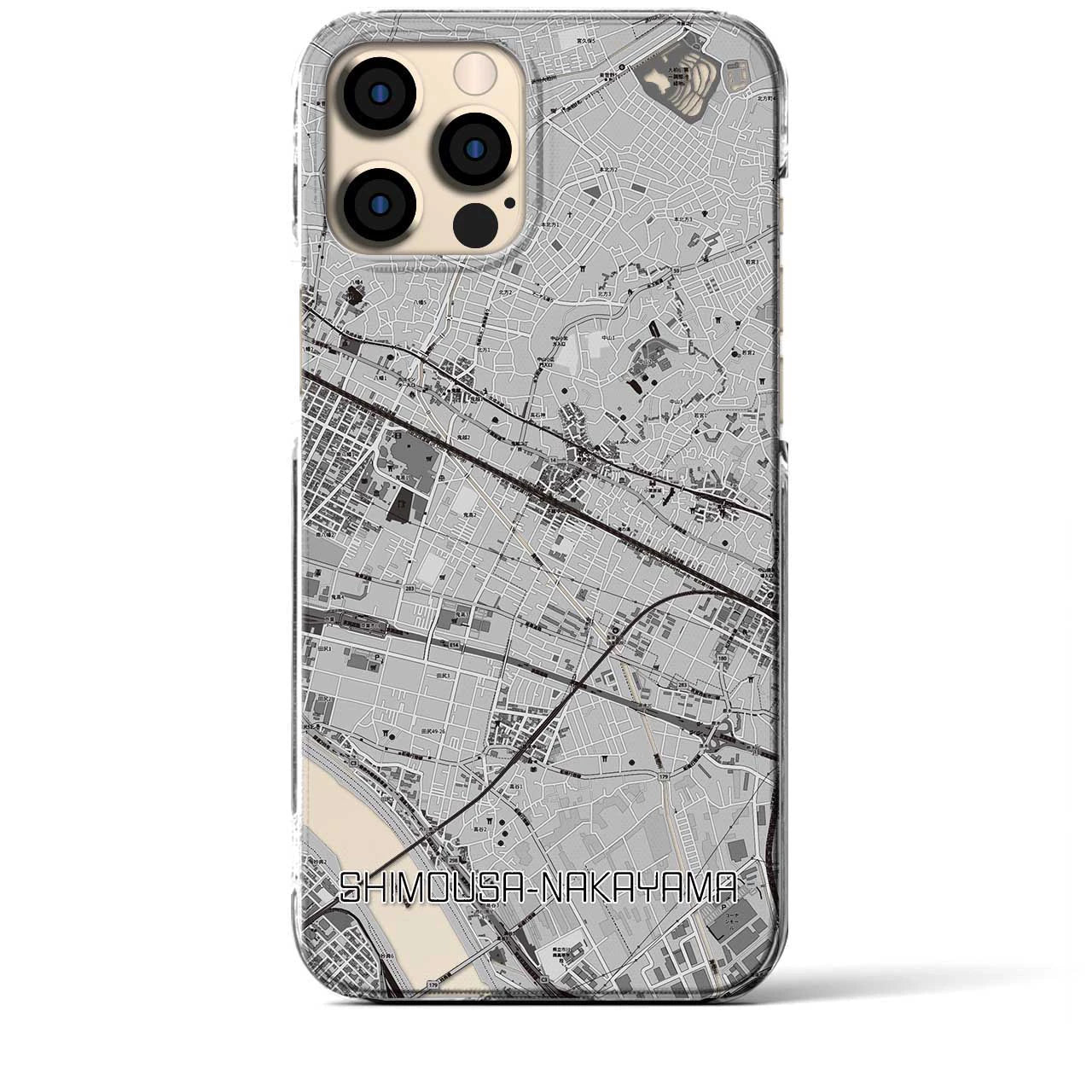 【下総中山(千葉県)】地図柄iPhoneケース(クリアタイプ)