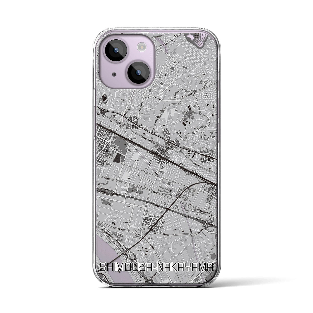 【下総中山(千葉県)】地図柄iPhoneケース(クリアタイプ)