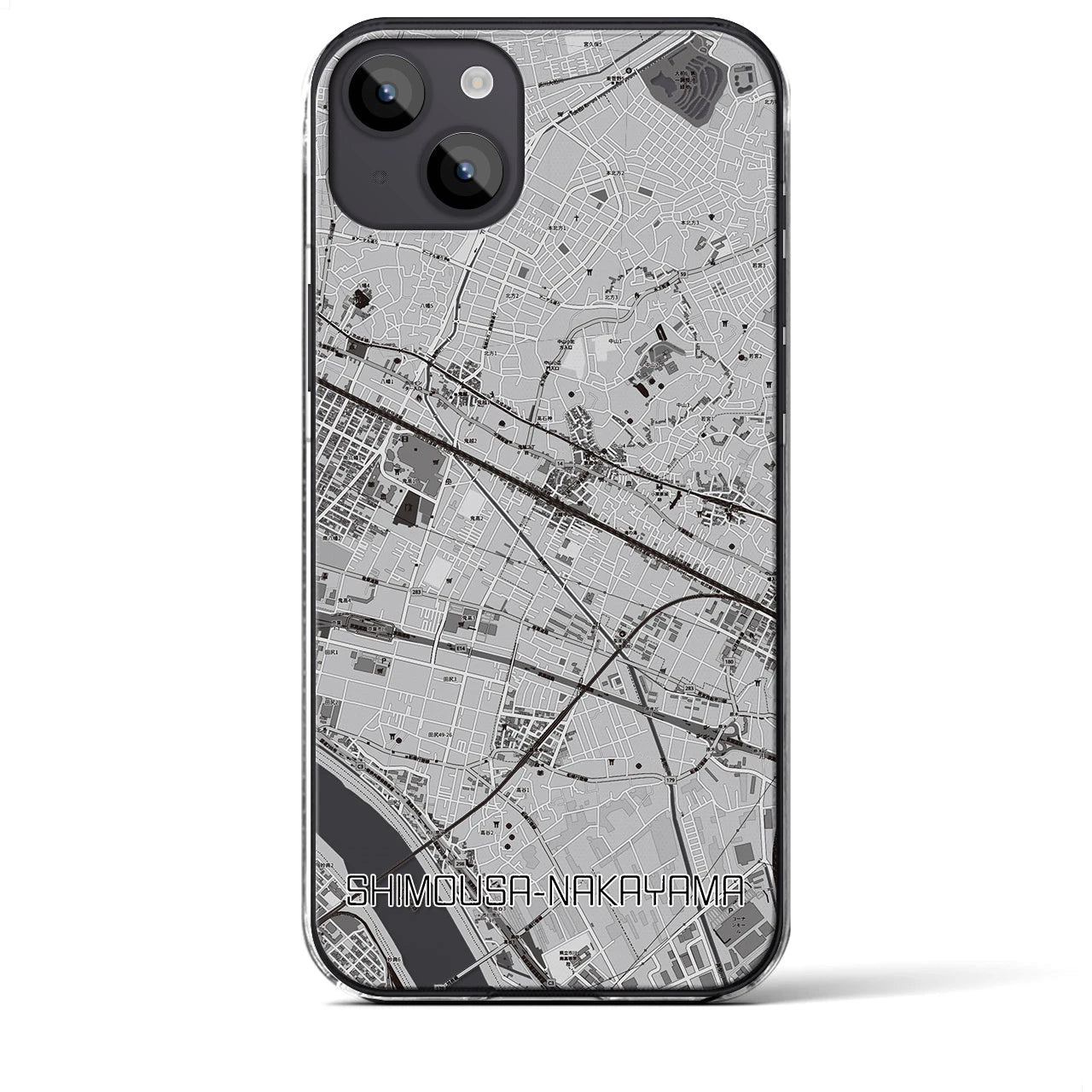 【下総中山(千葉県)】地図柄iPhoneケース(クリアタイプ)