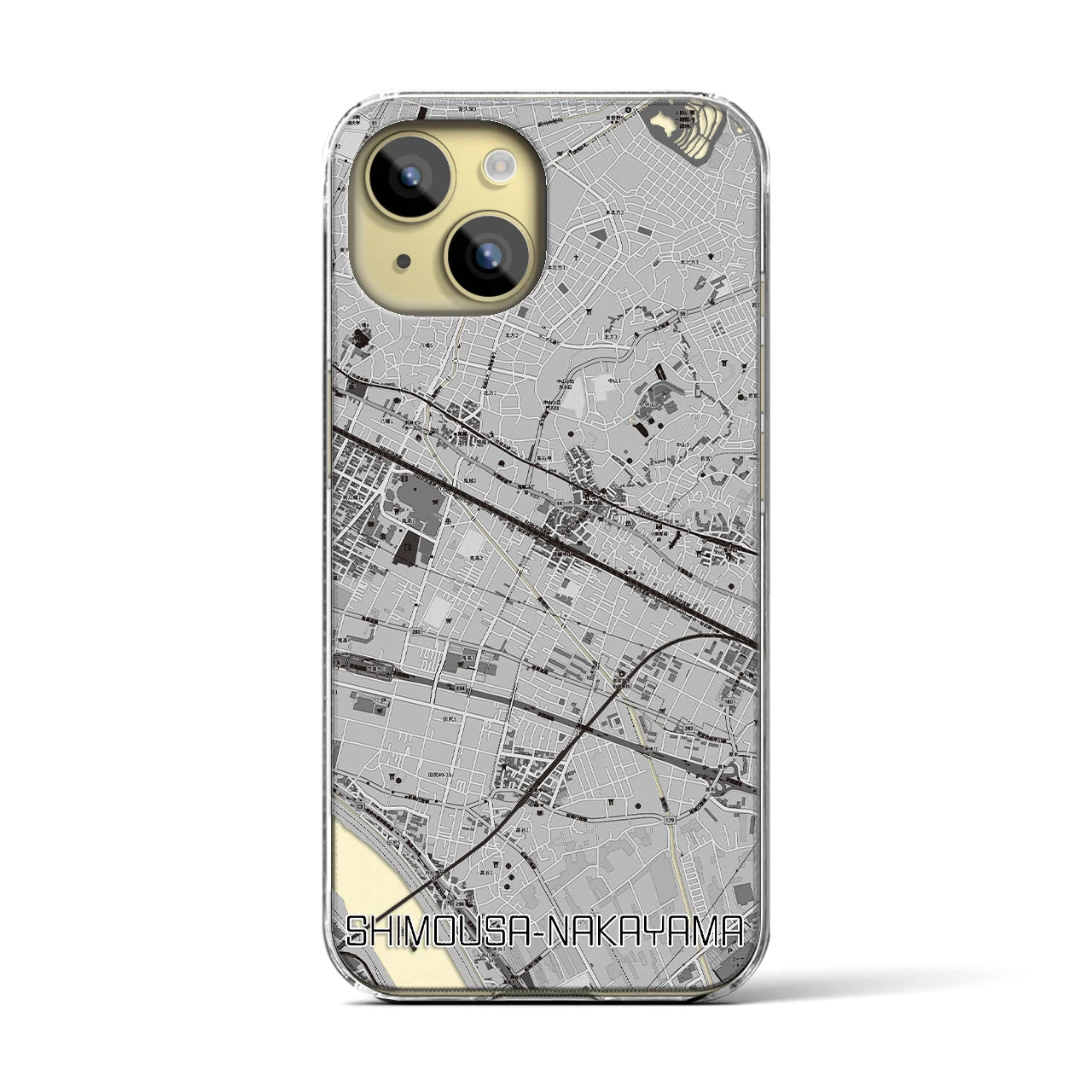 【下総中山(千葉県)】地図柄iPhoneケース(クリアタイプ)