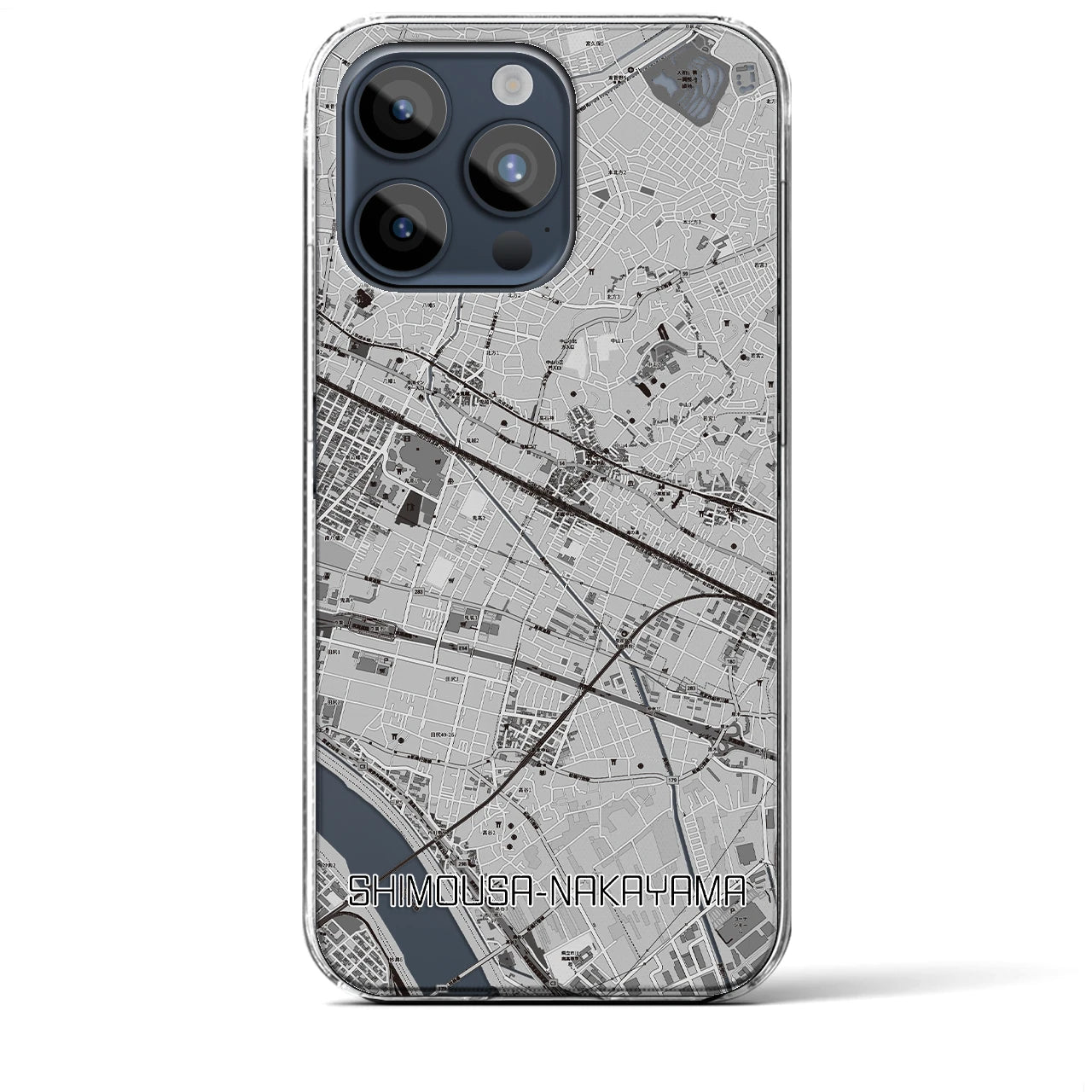 【下総中山(千葉県)】地図柄iPhoneケース(クリアタイプ)
