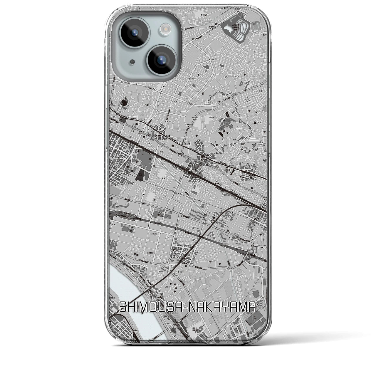 【下総中山(千葉県)】地図柄iPhoneケース(クリアタイプ)