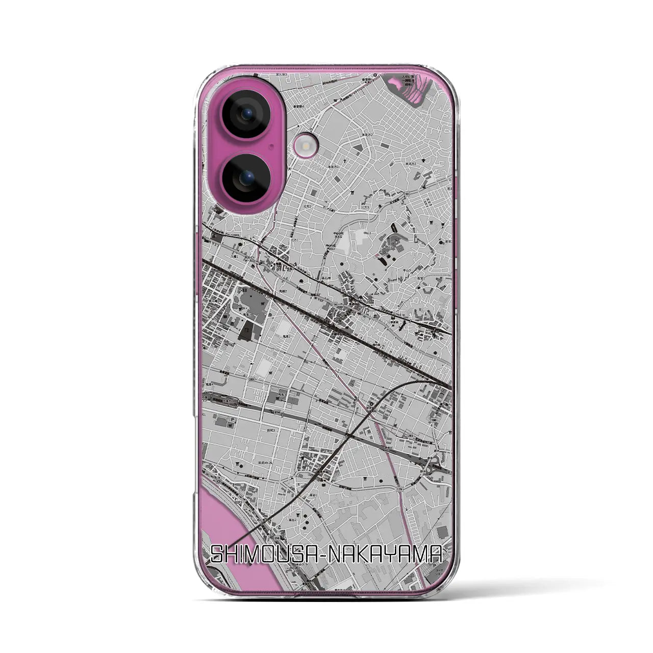 【下総中山(千葉県)】地図柄iPhoneケース(クリアタイプ)