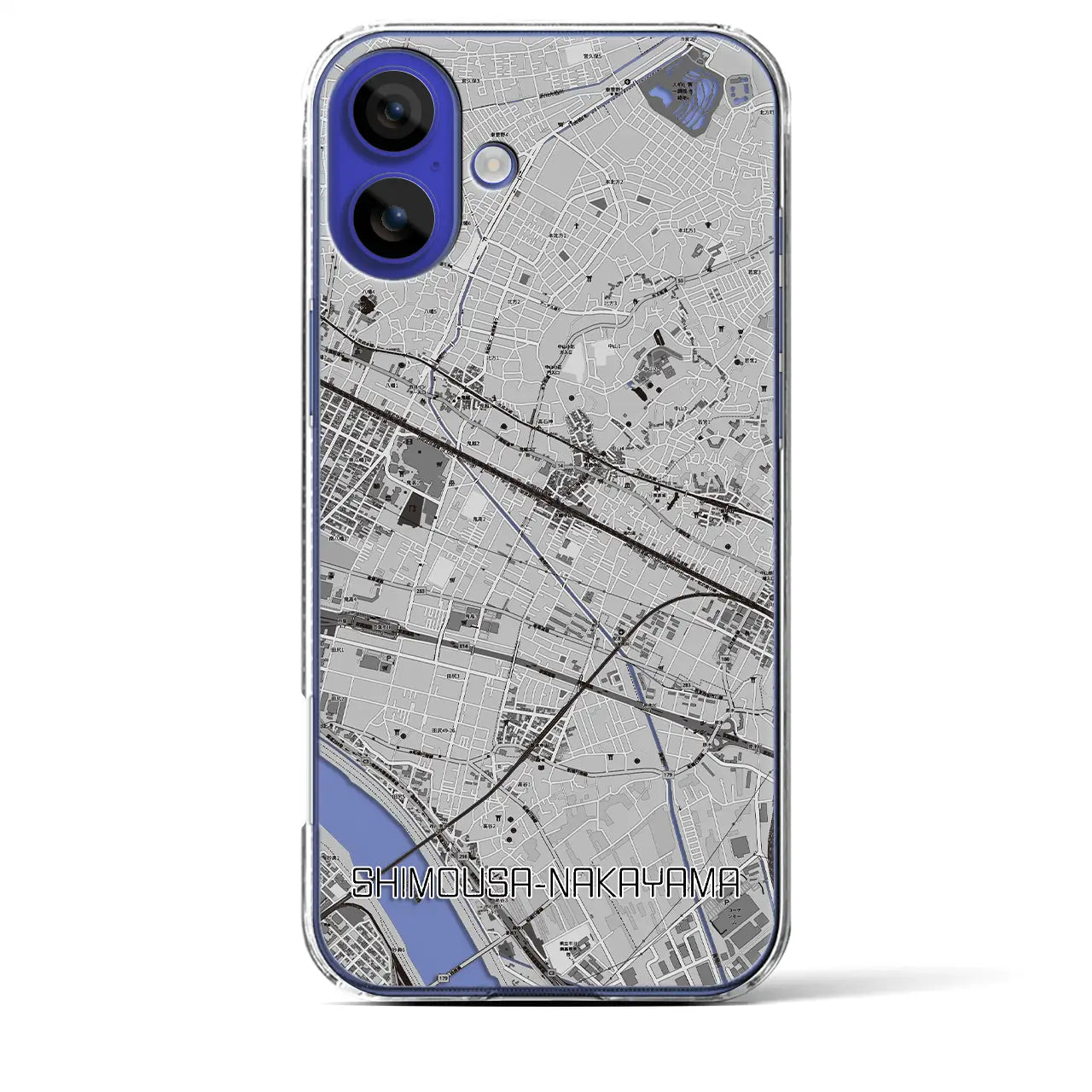 【下総中山(千葉県)】地図柄iPhoneケース(クリアタイプ)