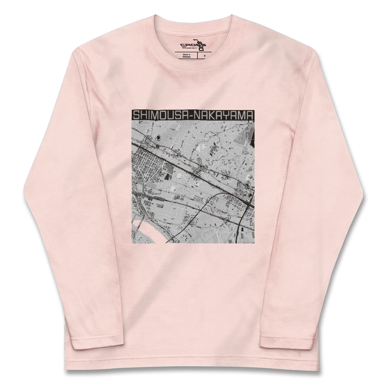 【下総中山(千葉県)】地図柄ロングスリーブTシャツ