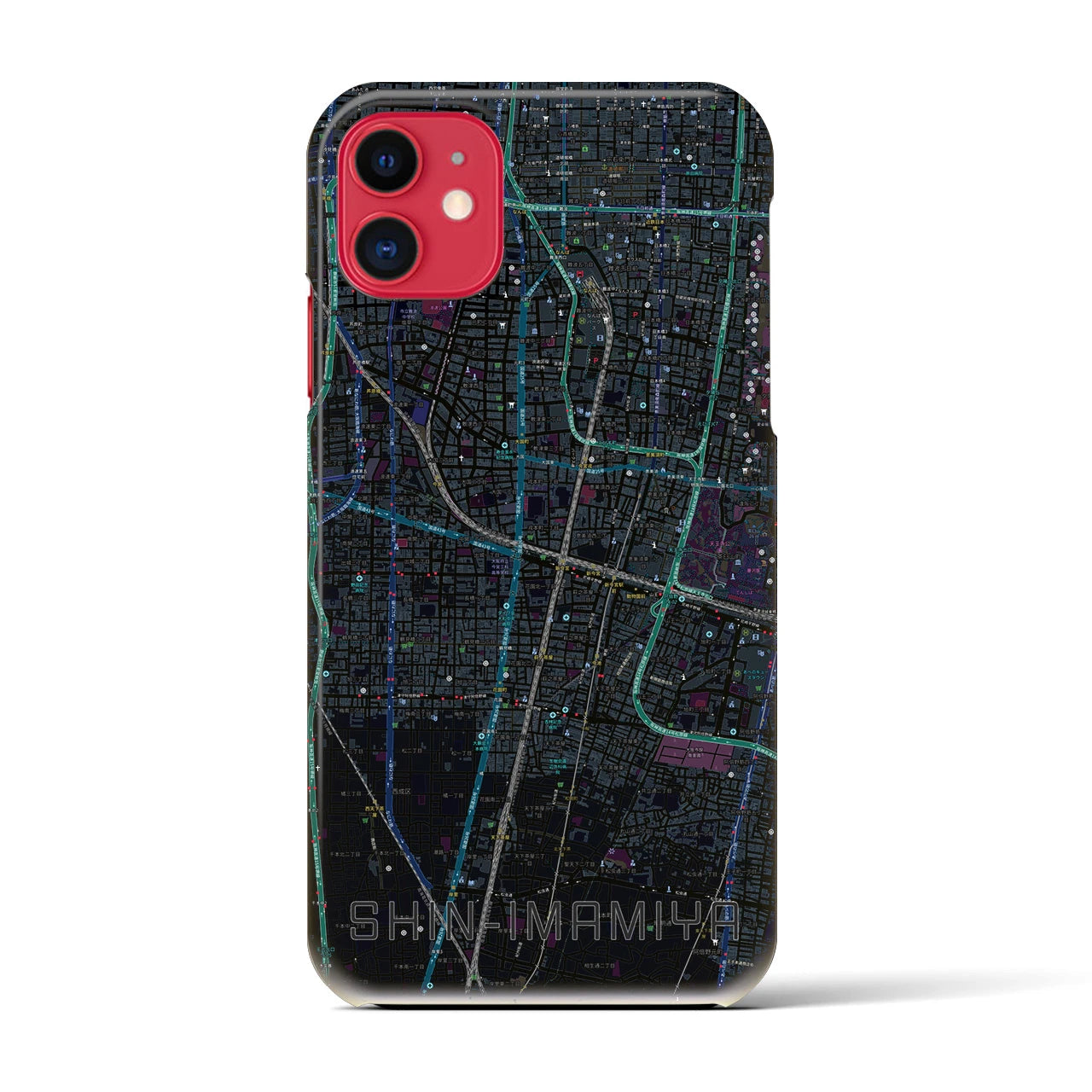 【新今宮(大阪府)】地図柄iPhoneケース(バックカバータイプ)