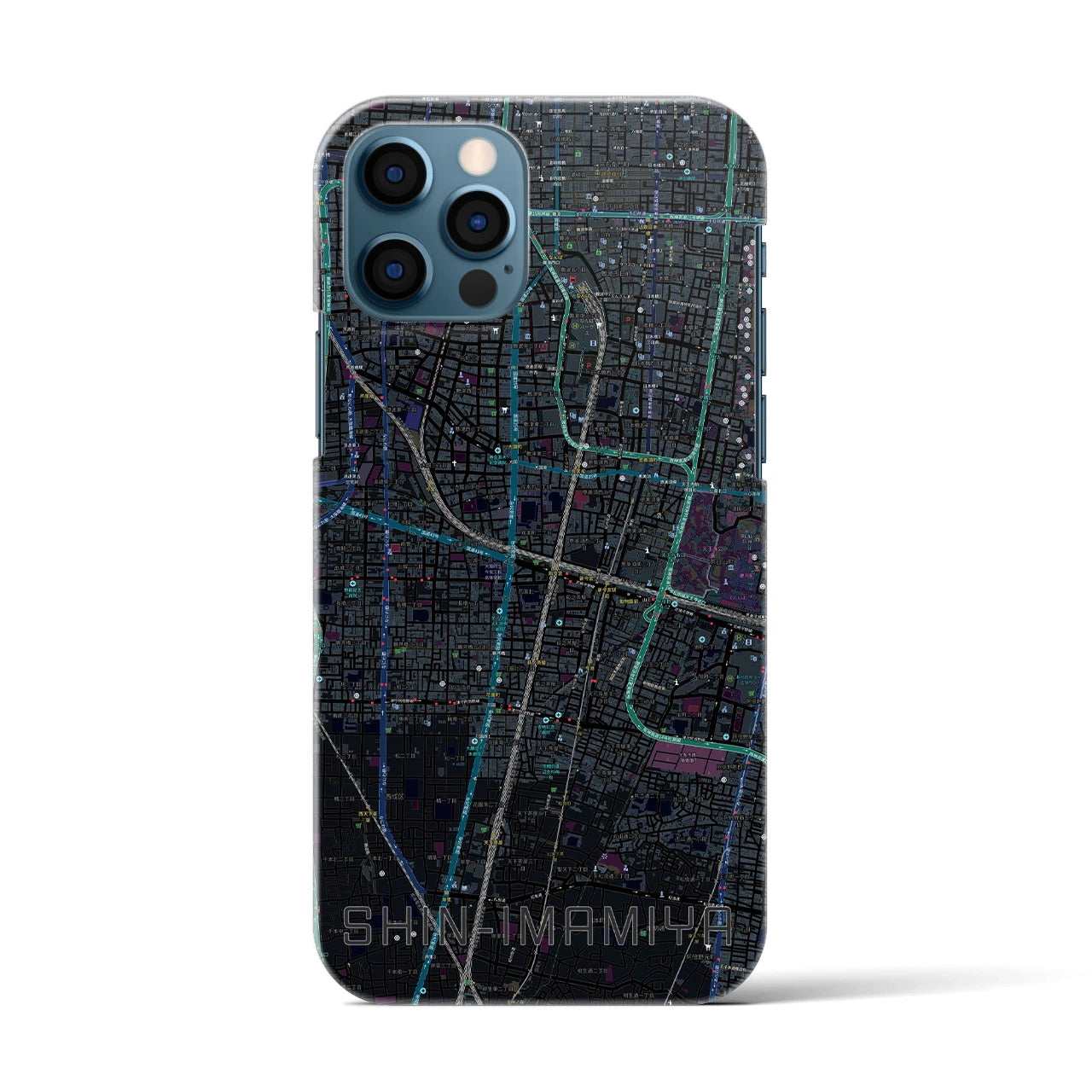 【新今宮(大阪府)】地図柄iPhoneケース(バックカバータイプ)
