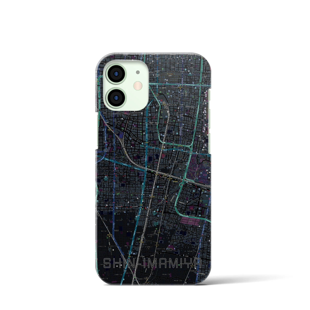 【新今宮(大阪府)】地図柄iPhoneケース(バックカバータイプ)