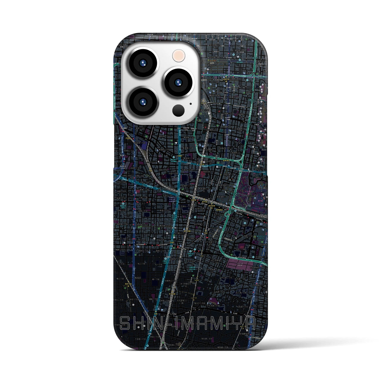 【新今宮(大阪府)】地図柄iPhoneケース(バックカバータイプ)