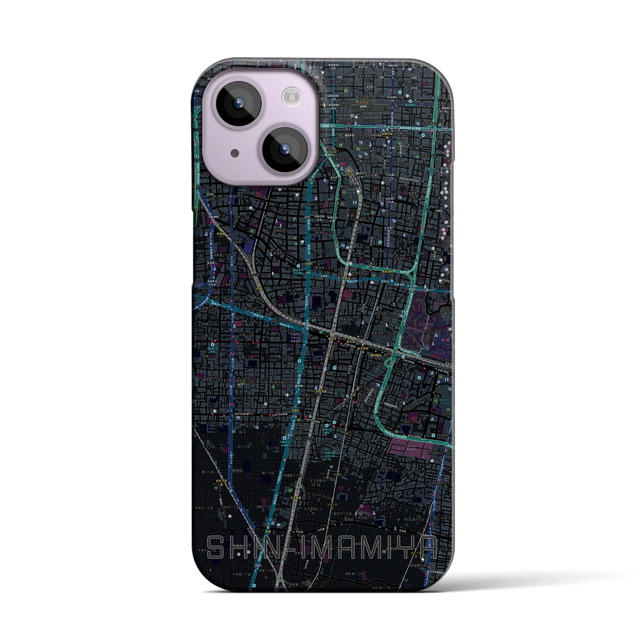 【新今宮(大阪府)】地図柄iPhoneケース(バックカバータイプ)