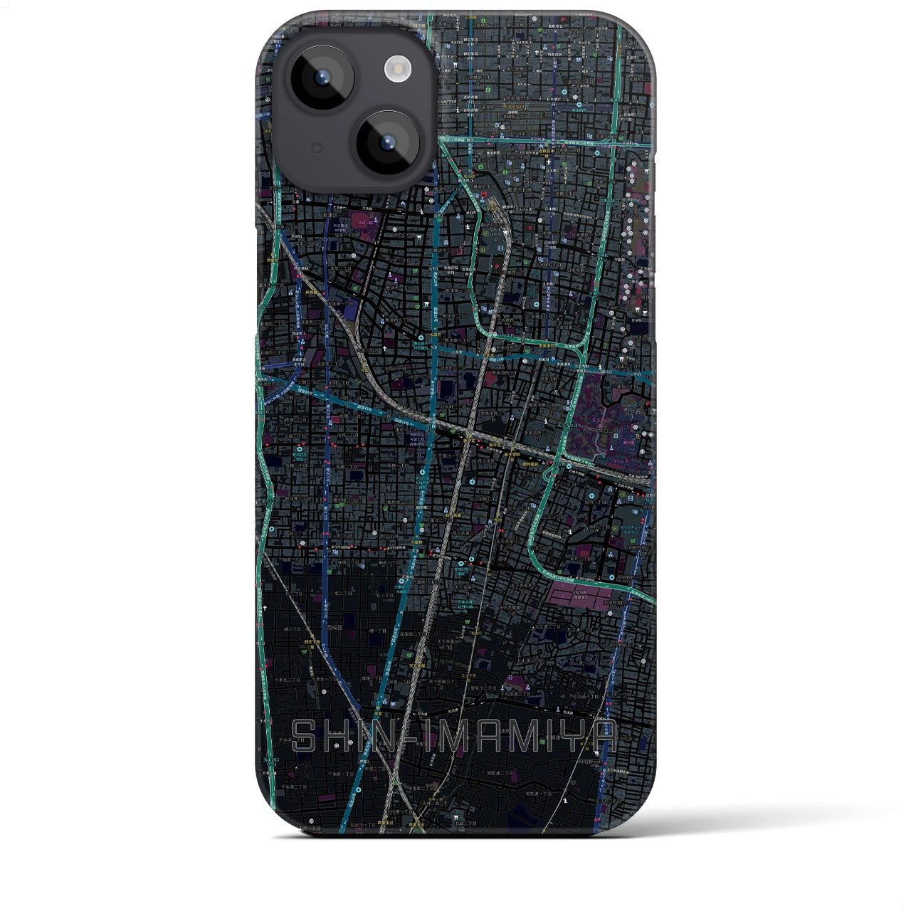 【新今宮(大阪府)】地図柄iPhoneケース(バックカバータイプ)