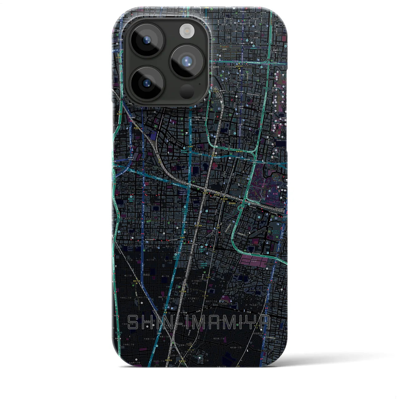 【新今宮(大阪府)】地図柄iPhoneケース(バックカバータイプ)