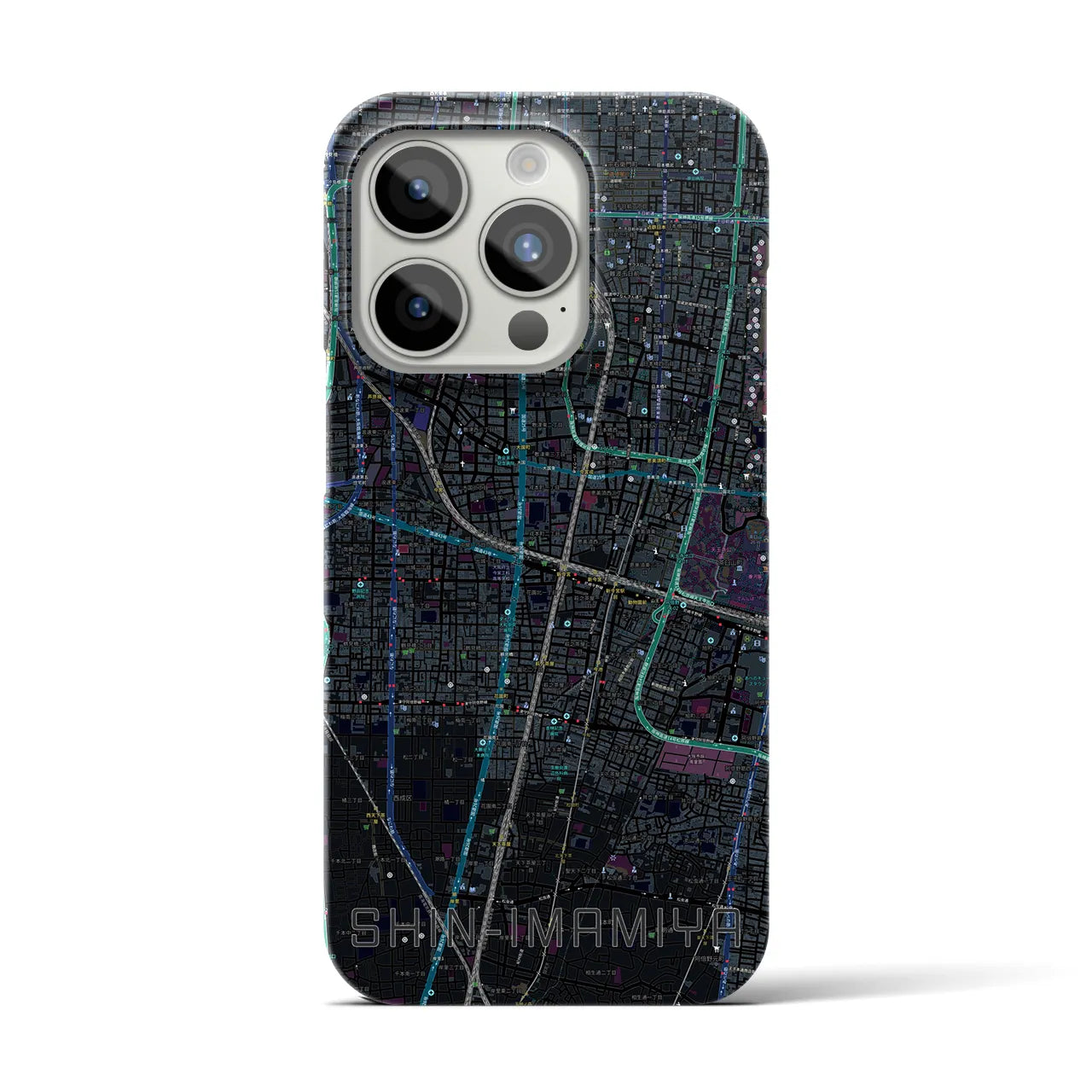 【新今宮(大阪府)】地図柄iPhoneケース(バックカバータイプ)