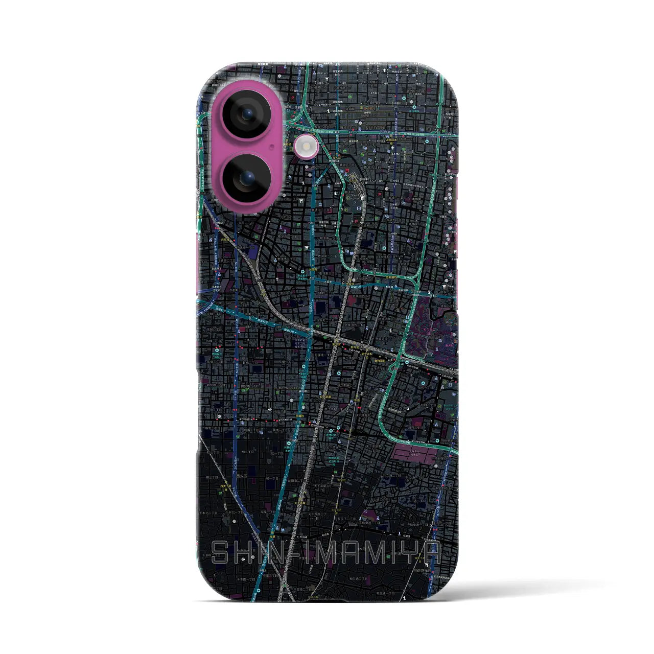 【新今宮(大阪府)】地図柄iPhoneケース(バックカバータイプ)