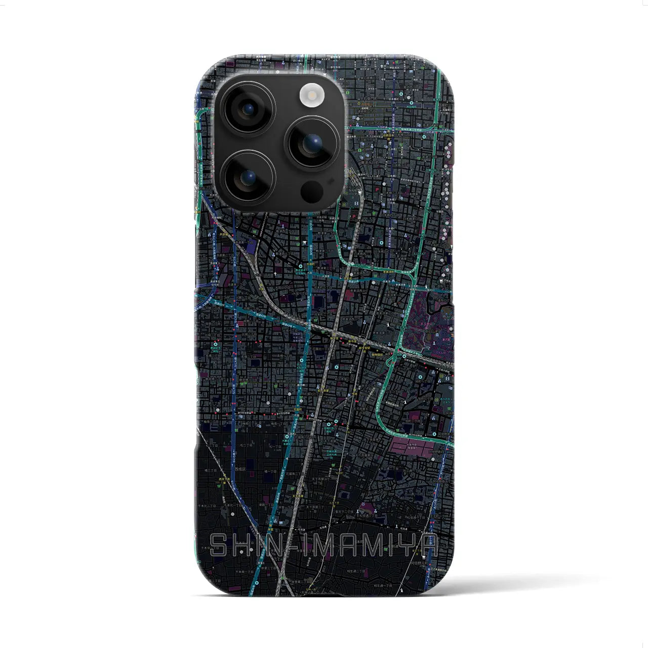 【新今宮(大阪府)】地図柄iPhoneケース(バックカバータイプ)
