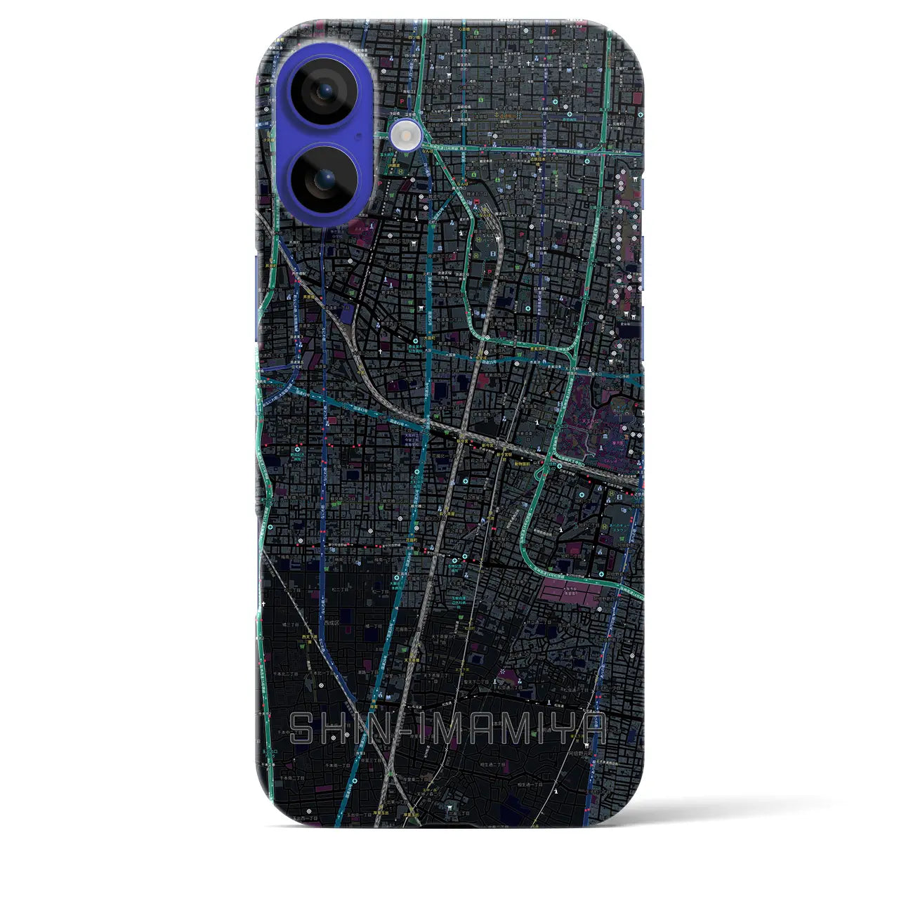 【新今宮(大阪府)】地図柄iPhoneケース(バックカバータイプ)