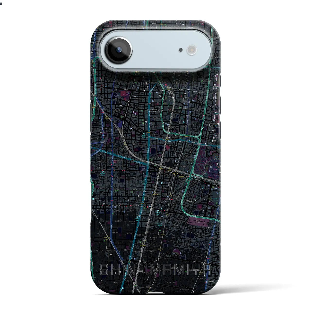 【新今宮(大阪府)】地図柄iPhoneケース(バックカバータイプ)