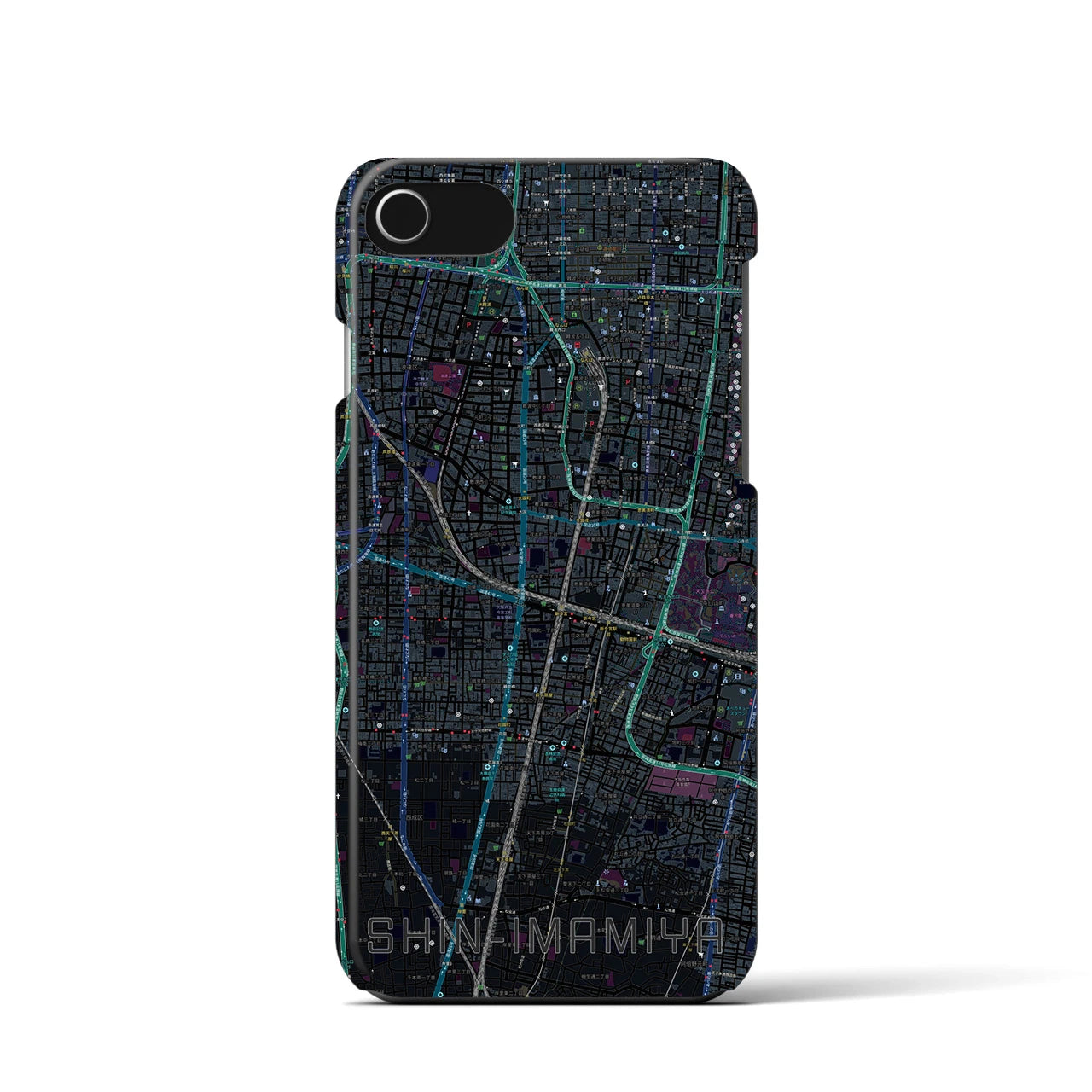 【新今宮(大阪府)】地図柄iPhoneケース(バックカバータイプ)